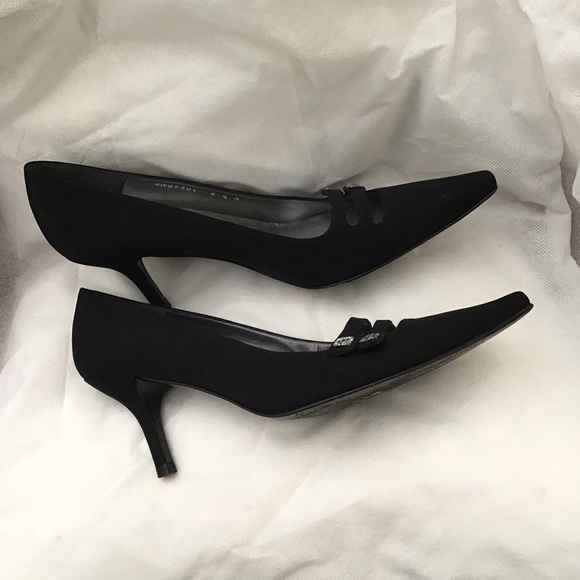 Stuart Weitzman Black Crystal Evening Heels. Size 8.5 - Picture 4 of 9